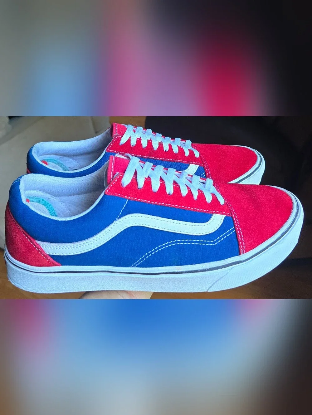 Sz 13.0 Men's VANS OLD SKOOL COMFYCUSH 'Chili Pepper/True Blue' Casual Shoes